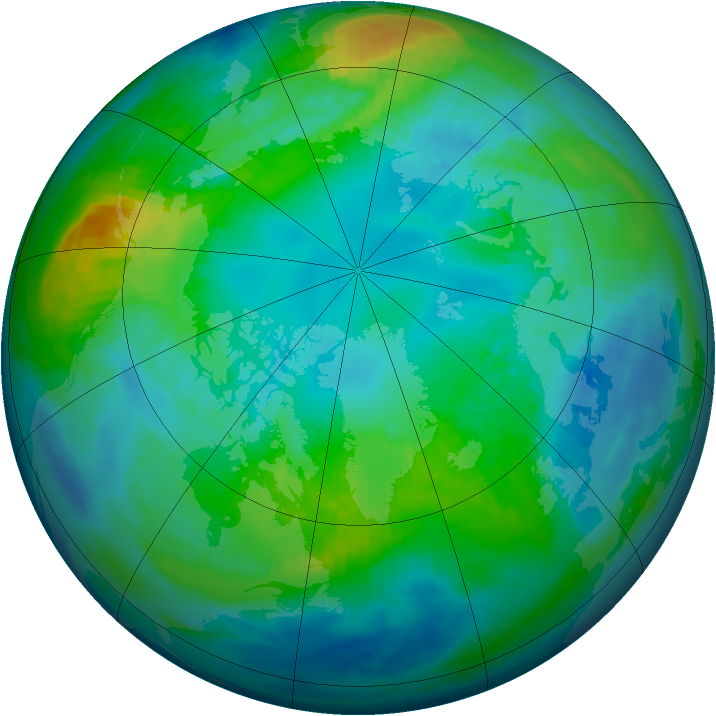 Arctic ozone map for 22 October 1982